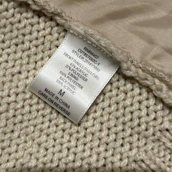 EYESHADOW Faux Fur Vest Size Medium Knit with Faux Fur Front Panels - Picture 7 of 10